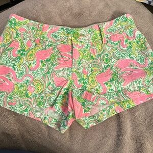 Lilly Pulitzer pink and white green and yellow size 4 Walsh style shorts